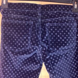 J. Crew velvet polka dot toothpick pants 27 ankle